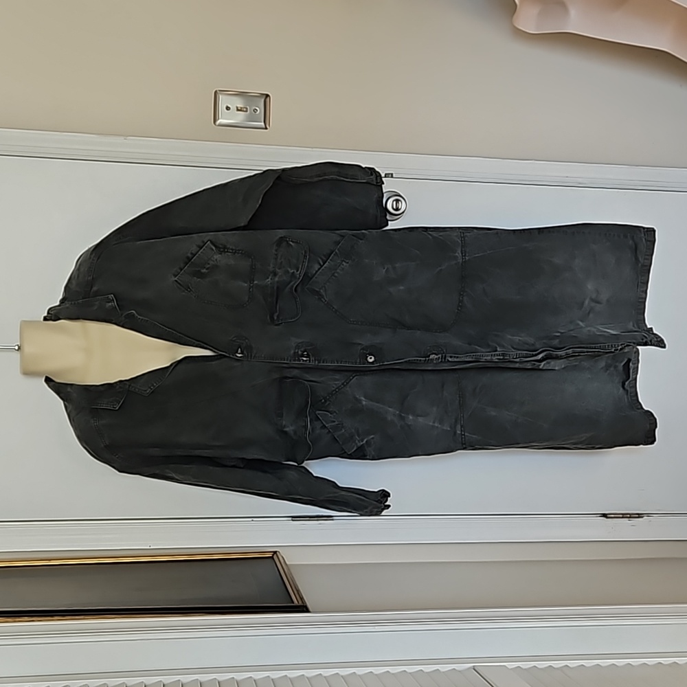 Vintage Rigolletto Longline Trench Like Coat Size L Made in Hong Kong